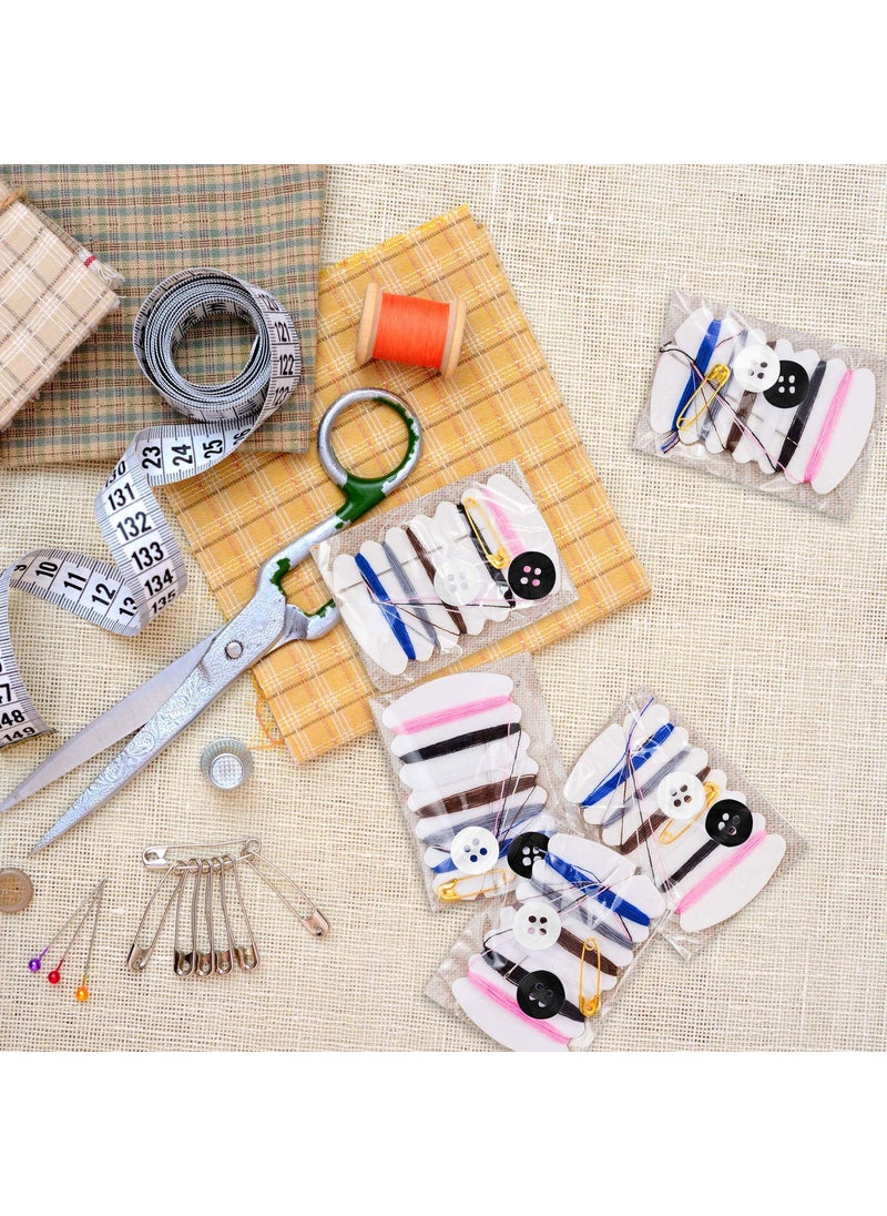 Daily Crafts Small Simple Handy Travel Mini Sewing Kits Thread Repair Emergency Kit with Needles Threads Button Safety Pin for Gift Home Hotel Amenities Necessities 100 pcs