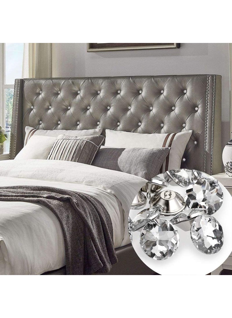 20mm 34 Inch Crystal Buttons Multicolor Tufting Buttons Upholstery Buttons with Metal Loop Buttons for Sewing Sofa Bed Headboard DIY Crafts Decoration Pack of 25