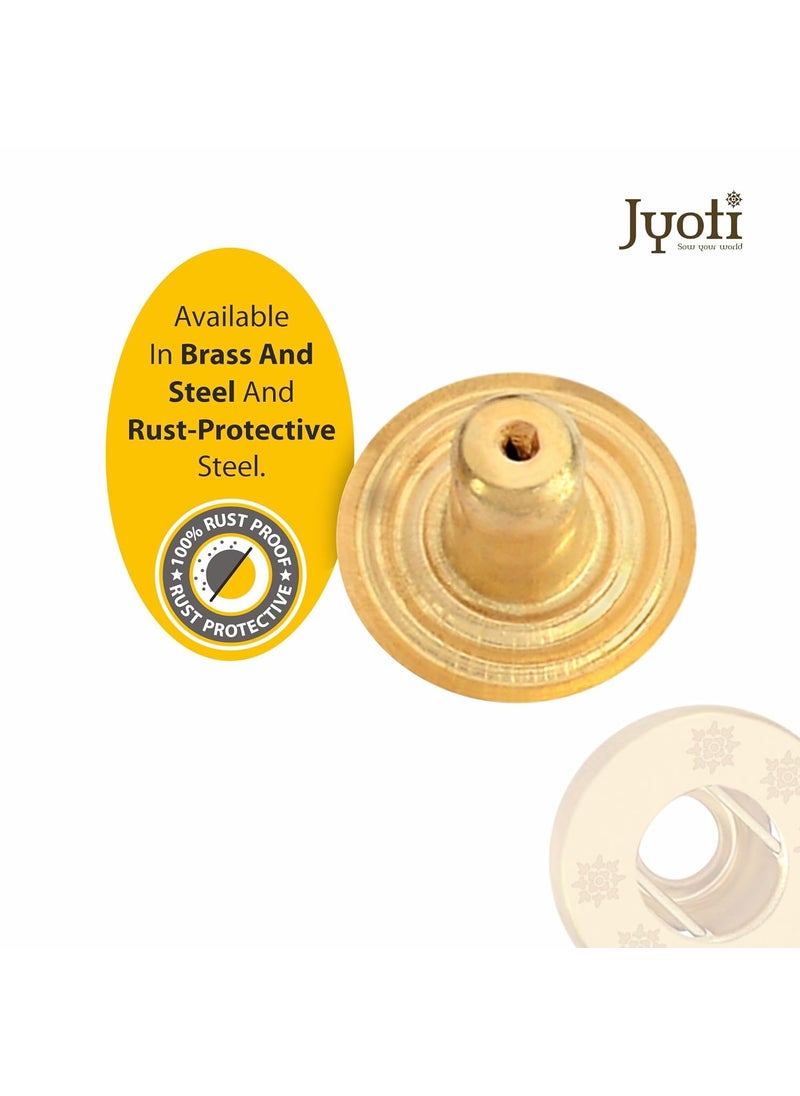 Jyoti Snap Button 100 Sets of Size VT 815 mm of Brass in Golden Finish Strong Grip Round Studs Clasp Fasteners for Sewing Purses Bags Leather Clothes and DIY Works Pack of 1