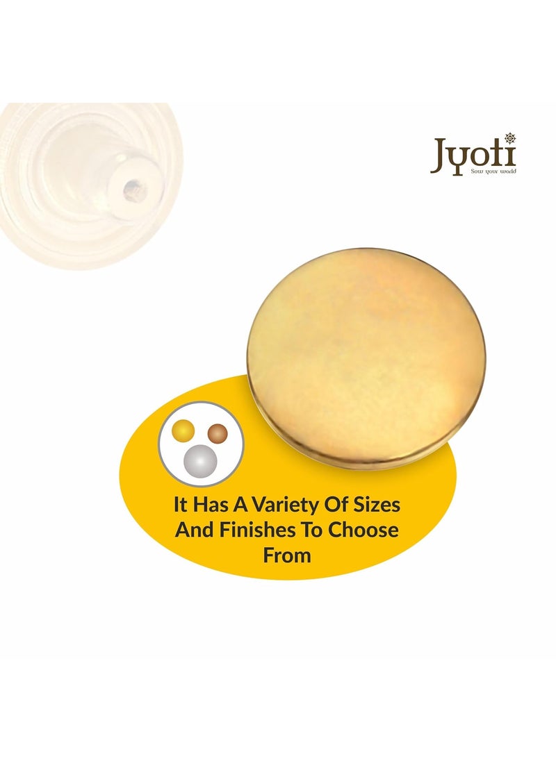 Jyoti Snap Button 100 Sets of Size VT 815 mm of Brass in Golden Finish Strong Grip Round Studs Clasp Fasteners for Sewing Purses Bags Leather Clothes and DIY Works Pack of 1