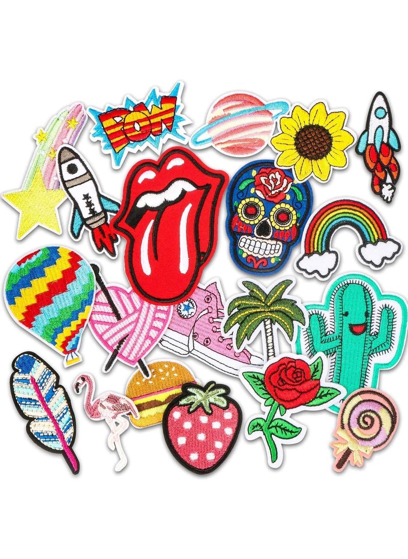 Daily Crafts Patches 15 Pieces Cute Pattern Embroidery Patches for Clothing Cartoon Design Applique