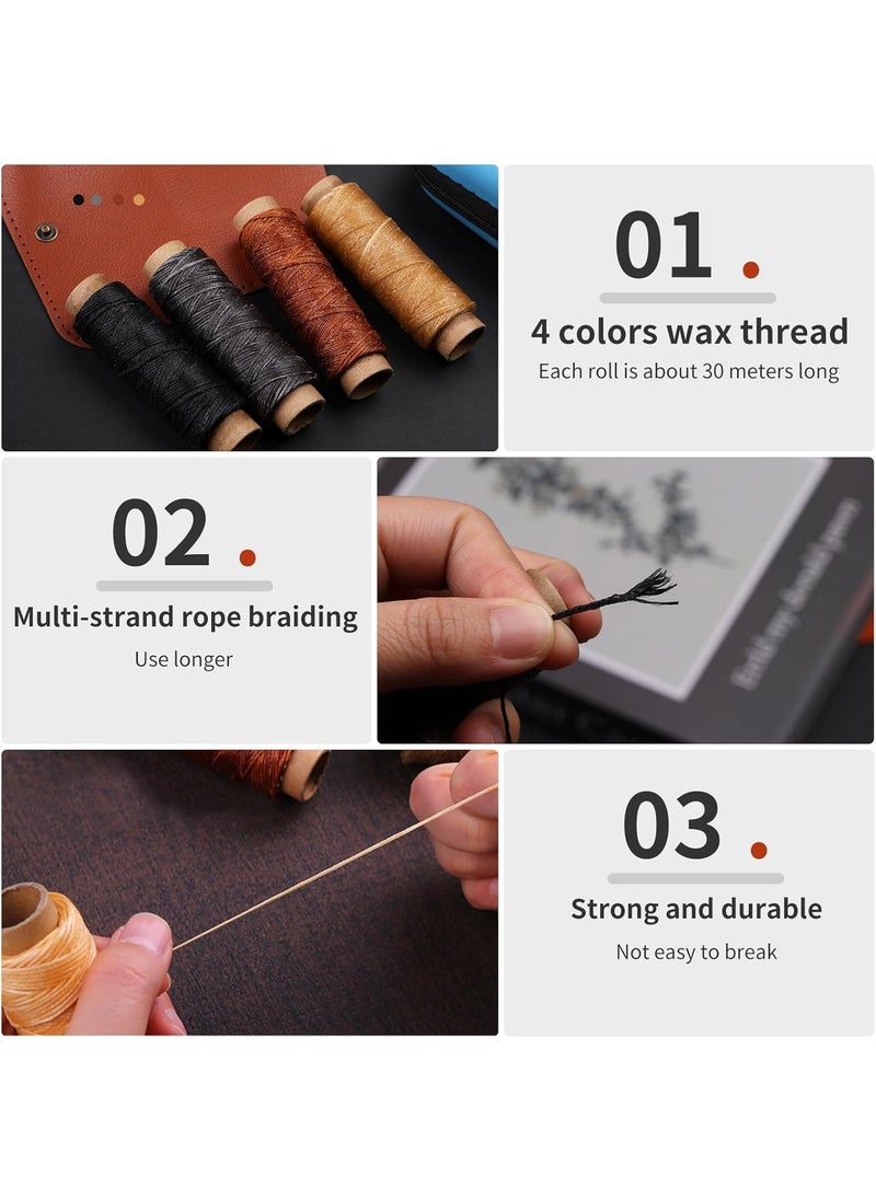 BSITFOW Leather Sewing Kit 27 pcs Leather Working Tools Leather Stitching Kit with Waxed Thread Sewing Needles for Carpet Shoes Sofa Repair 1 pcs12 x 8 cmBlack Color