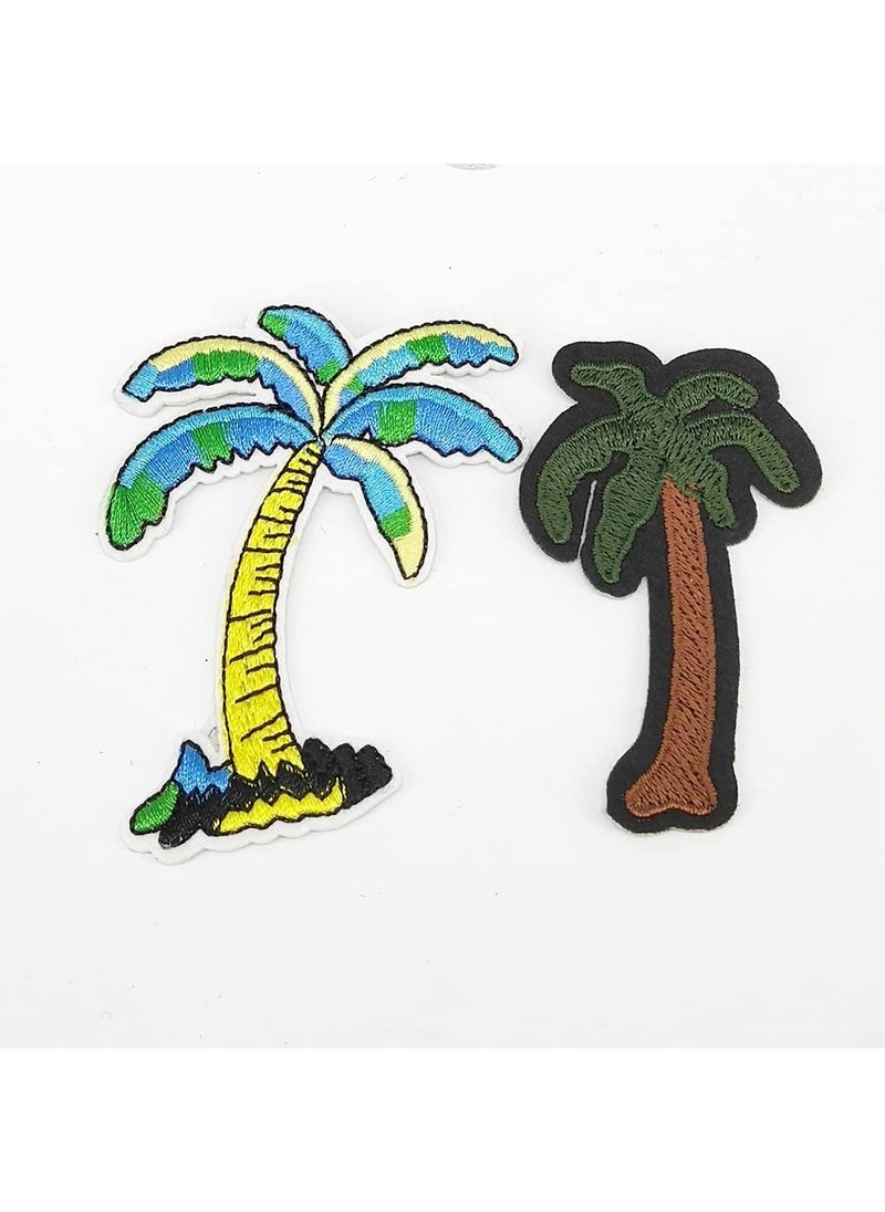 Daily Crafts Kids Embroidered 5 pcs Patches Cactus Mushroom Palm Trees Sew OnIron On Patch Applique Clothes Dress Plant Hat Jeans Sewing Flowers Applique DIY Accessory Patches