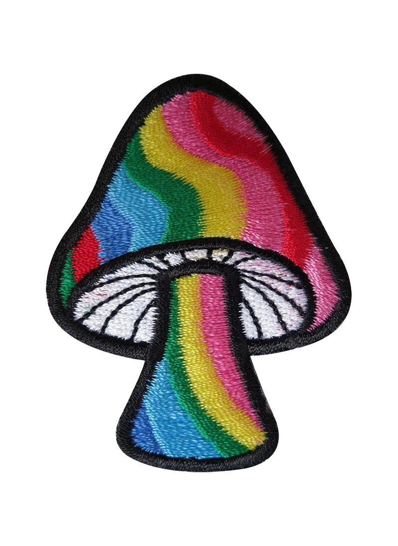 Daily Crafts Kids Embroidered 5 pcs Patches Cactus Mushroom Palm Trees Sew OnIron On Patch Applique Clothes Dress Plant Hat Jeans Sewing Flowers Applique DIY Accessory Patches