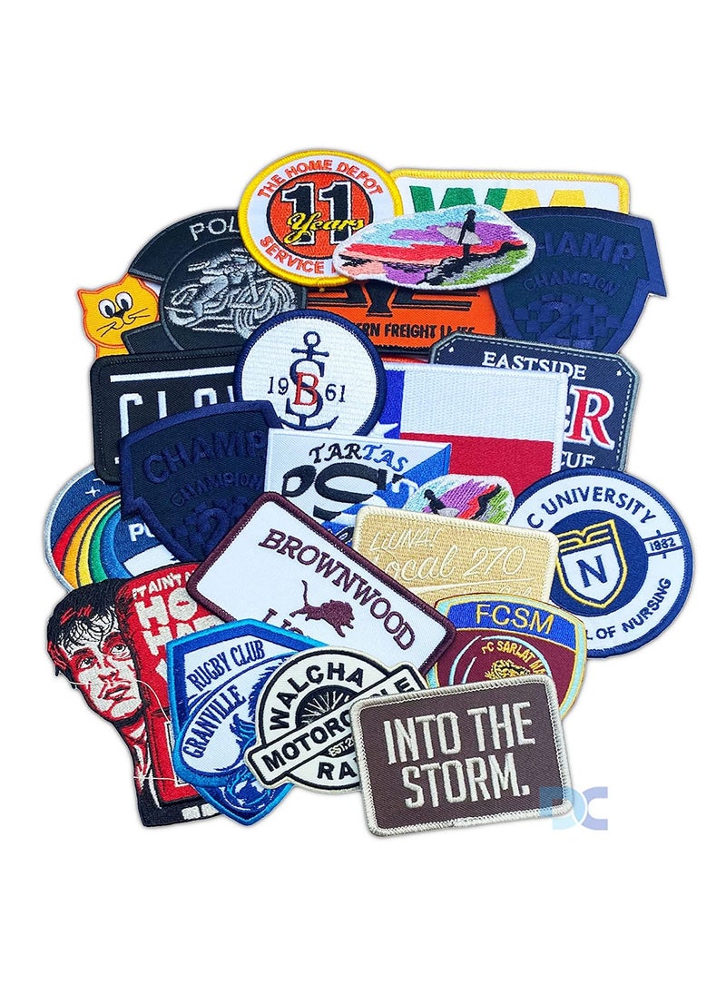 Daily Crafts Styles Pack of 5 Random Assorted Badges Embroidered Patches Sew OnIron On Patch Applique for Clothes Dress Hat Jeans DIY Accessories