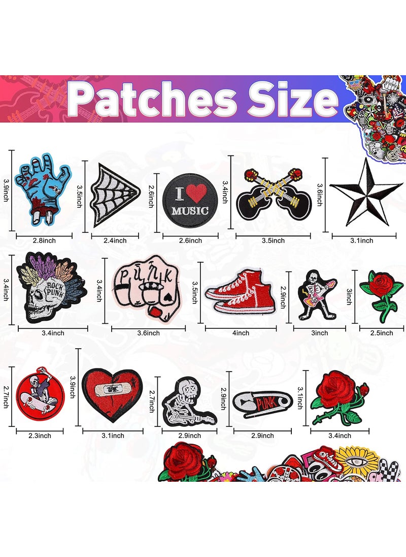 Meneng Embroidered Patches Ironon Appliques 30pcs Assorted Embroidery Patch Sew on Decals for Jackets Clothing