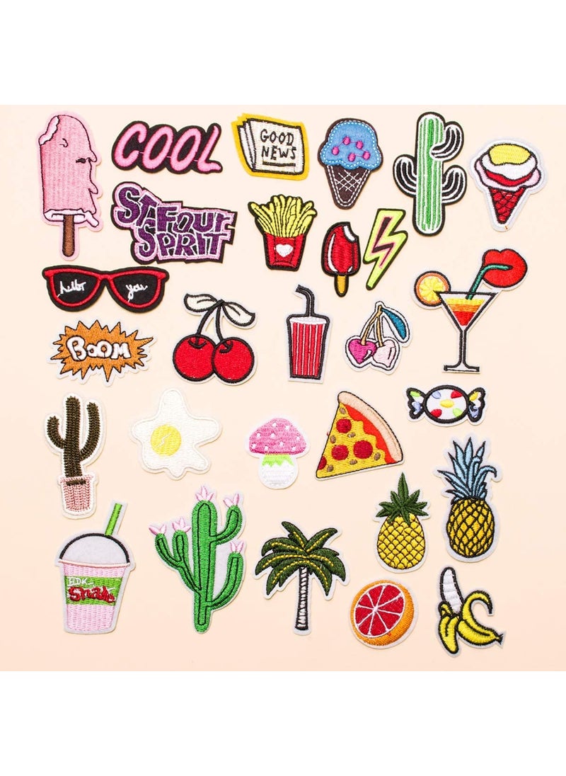 Daily Crafts Pack of 7 Embroidered Patch Sew OnIron On Patches Applique Accessories Assorted Size Decoration Patches for DIY Jeans Jacket Clothing Handbag Shoes Caps
