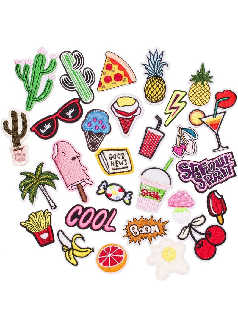 Daily Crafts Pack of 7 Embroidered Patch Sew OnIron On Patches Applique Accessories Assorted Size Decoration Patches for DIY Jeans Jacket Clothing Handbag Shoes Caps