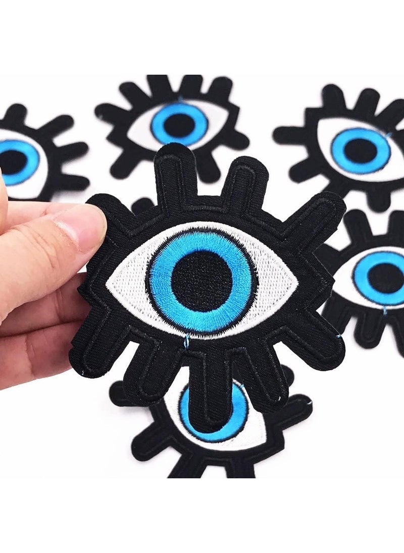 Daily Crafts 10 Pcs Eyes Clothes Embroidered Iron On Patches for Clothing DIY Stripes Motif Appliques Parches Bordados Badges