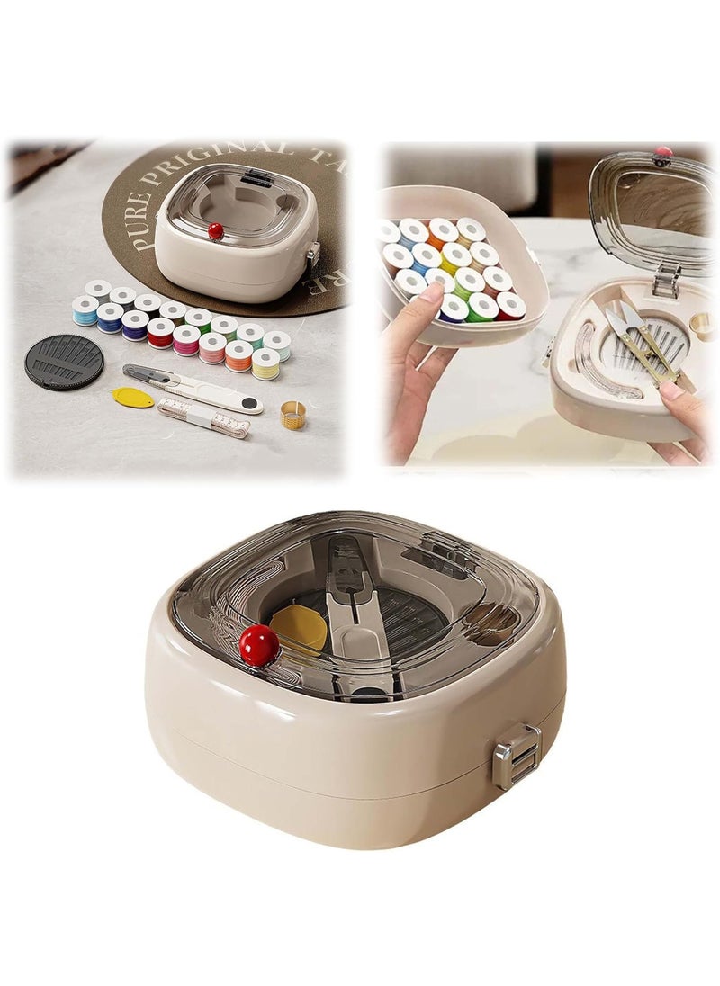 Portable Magnetic Sewing Box Kit Set Includes Spools Scissors Measuring Tape