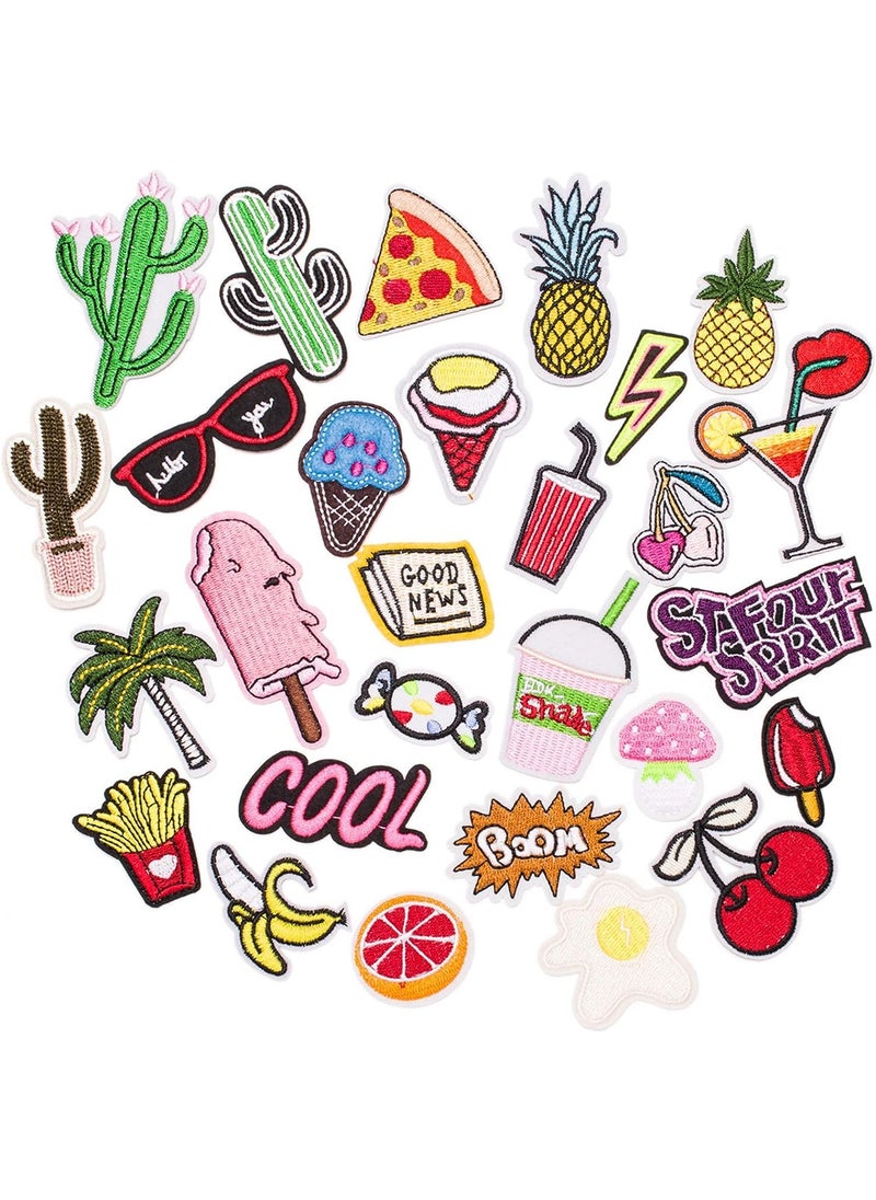 Daily Crafts Pack of 6 Embroidered Patch Sew OnIron On Patches Applique Accessories Assorted Size Decoration Patches for DIY Jeans Jacket Clothing Handbag Shoes Caps