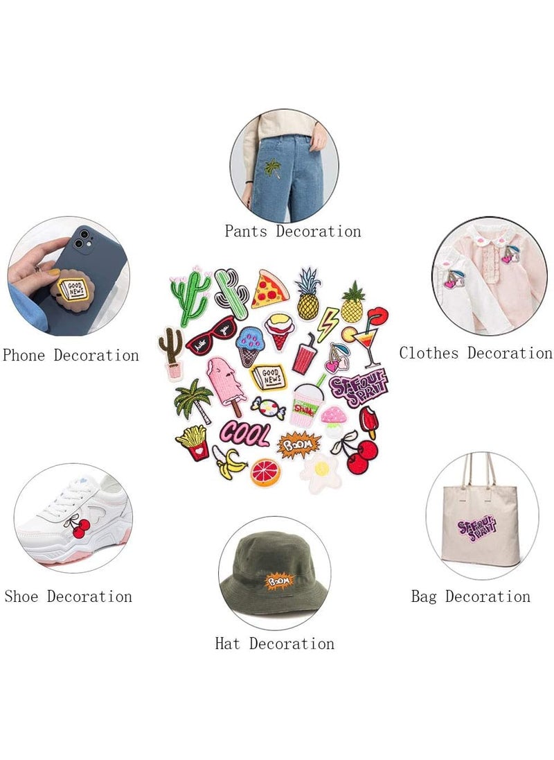 Daily Crafts Pack of 6 Embroidered Patch Sew OnIron On Patches Applique Accessories Assorted Size Decoration Patches for DIY Jeans Jacket Clothing Handbag Shoes Caps