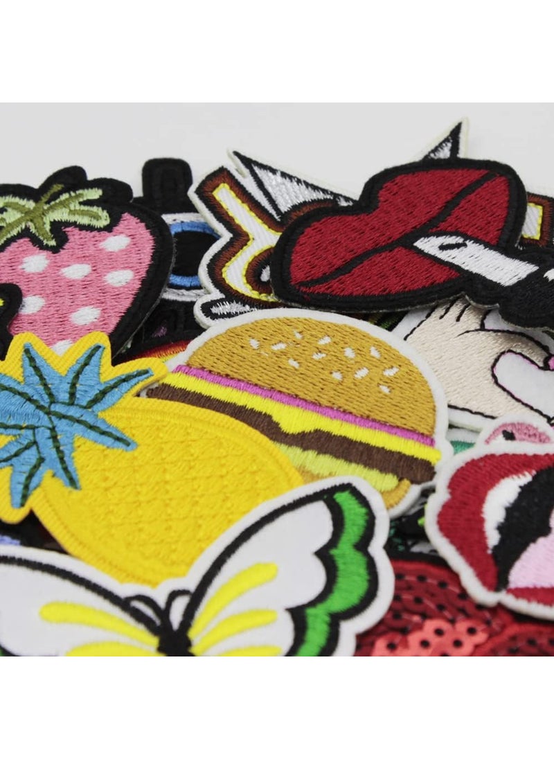 Daily Crafts Pack of 6 Embroidered Patch Sew OnIron On Patches Applique Accessories Assorted Size Decoration Patches for DIY Jeans Jacket Clothing Handbag Shoes Caps