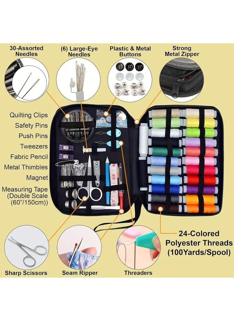 Wisik enterprise Sewing Kit 24 Color Threads Sewing Kit With Needle And Thread Kit For Small Fixes Basic Mini Travel Emergency Repairs Sui Dhaga Portable Stitching Items Box use for home traveling1 pcs