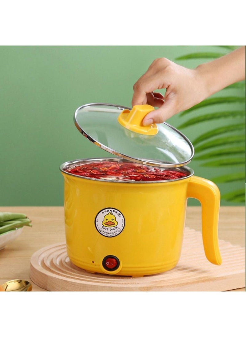 Electric Hot Pot 18L Portable NonStick Mini Multifunctional Cooker Shabu Hot Pot Electric Skillet with Dual Power Control for NoodlesPastaEggSoupOatmeal Multi Colour