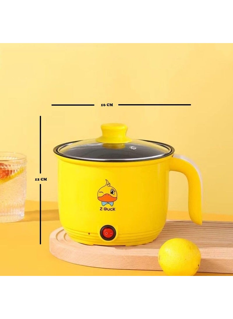 Electric Hot Pot 18L Portable NonStick Mini Multifunctional Cooker Shabu Hot Pot Electric Skillet with Dual Power Control for NoodlesPastaEggSoupOatmeal Multi Colour