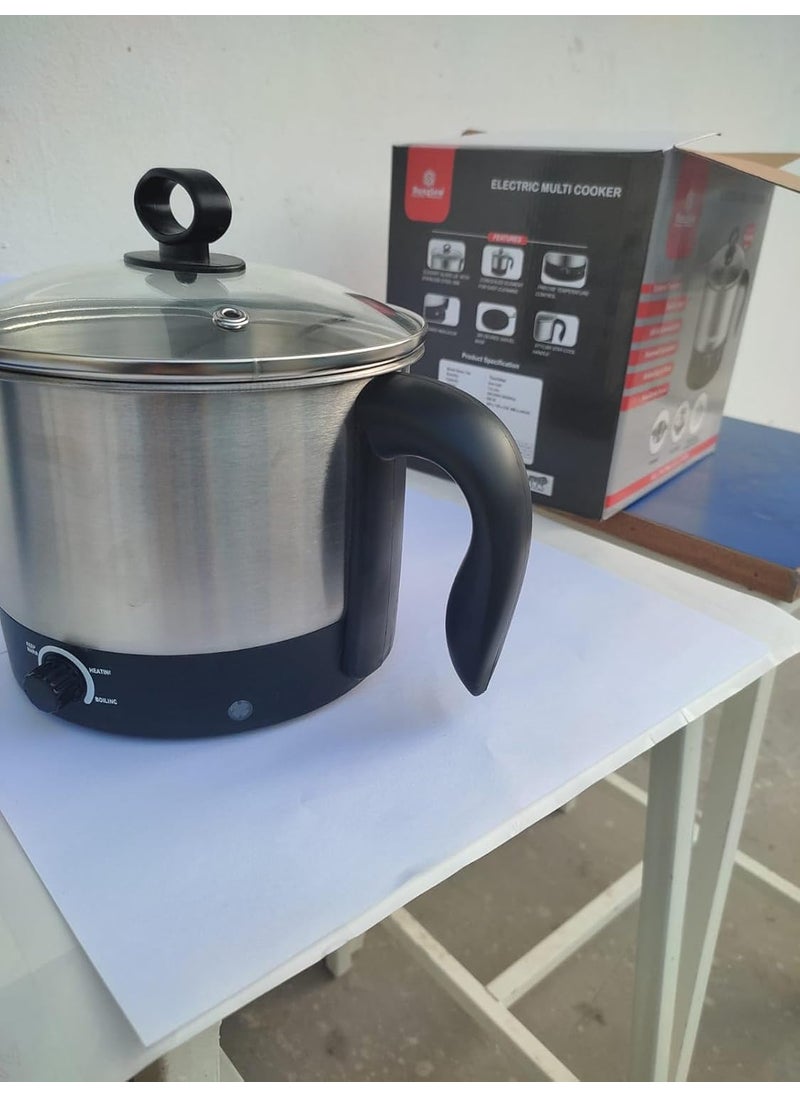 Sha Motherly Love Electric Multi Cooker With Steamer 12 L Stainless Steel Body Glass Lid MultiUse For Hot Water Milk Tea Coffee Oats Noodles Soup Egg Boiler