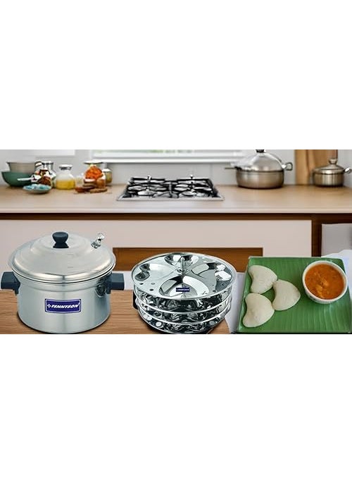 TENNYSON Jointless Idli Cooker with 4 hearts idly Plates