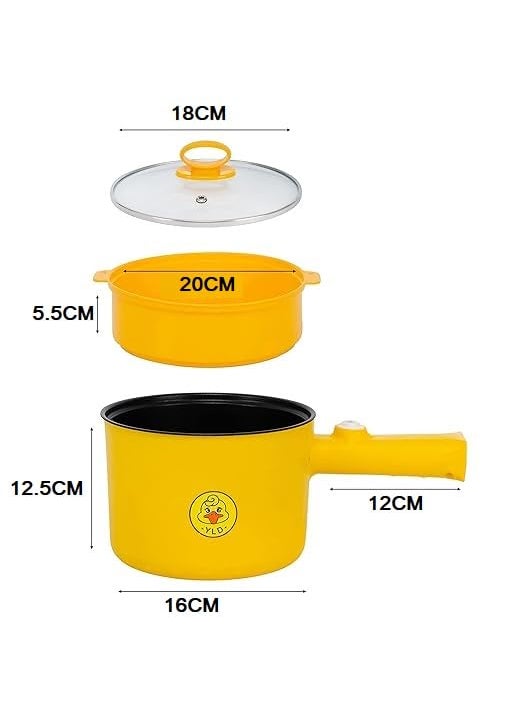 IMUU Electric Cooking Hot Pot With Steamer Long Handle Safety First Design EasytoUse Electric Pot TimeSaving Features Large Size NonStick Frying Pan