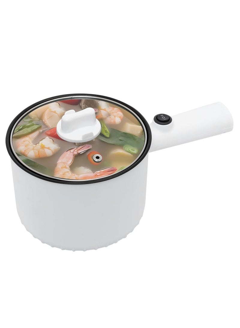 IMUU Electric Hot Pot Large Capacity Cooker Portable Casserole Multi Functional Electric Pan Dry Burn Protection Boiler Overheat Protection For Deep Frying Kitchen EU Plug White