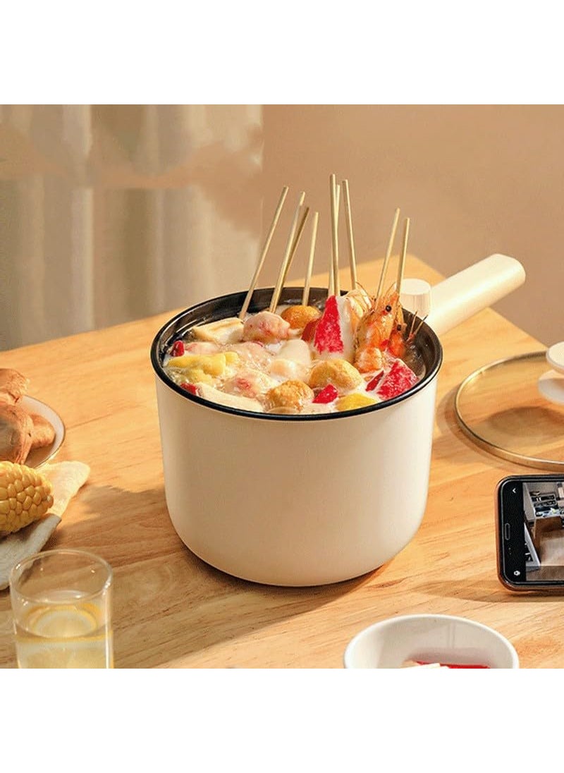 TONSYL Hot Pot Electric 18L Multifunctional Portable Pot for Cooking 600W Rapid Noodles Electric Pot NonStick Frying Pans for Steak Egg Ramen Oatmeal for Dorm Rooms Camping