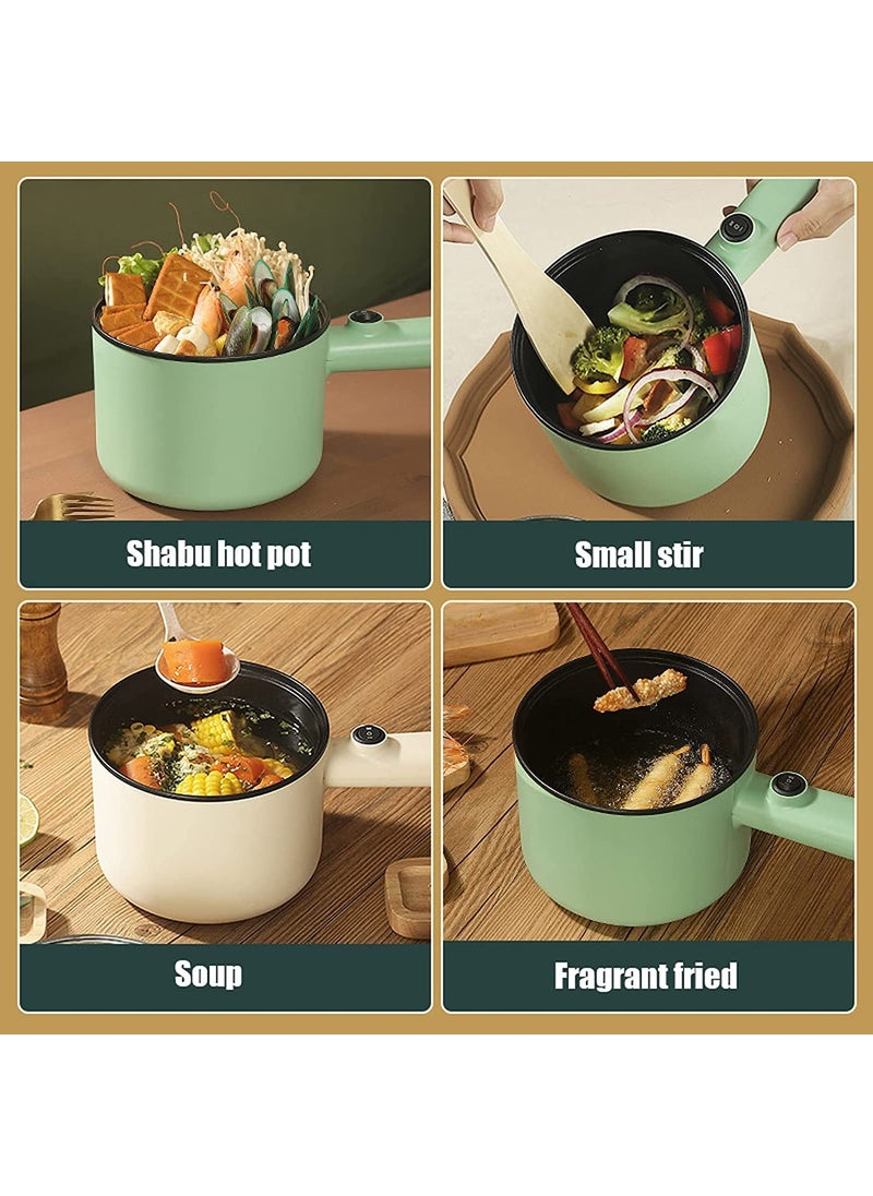 TONSYL Hot Pot Electric 18L Multifunctional Portable Pot for Cooking 600W Rapid Noodles Electric Pot NonStick Frying Pans for Steak Egg Ramen Oatmeal for Dorm Rooms Camping