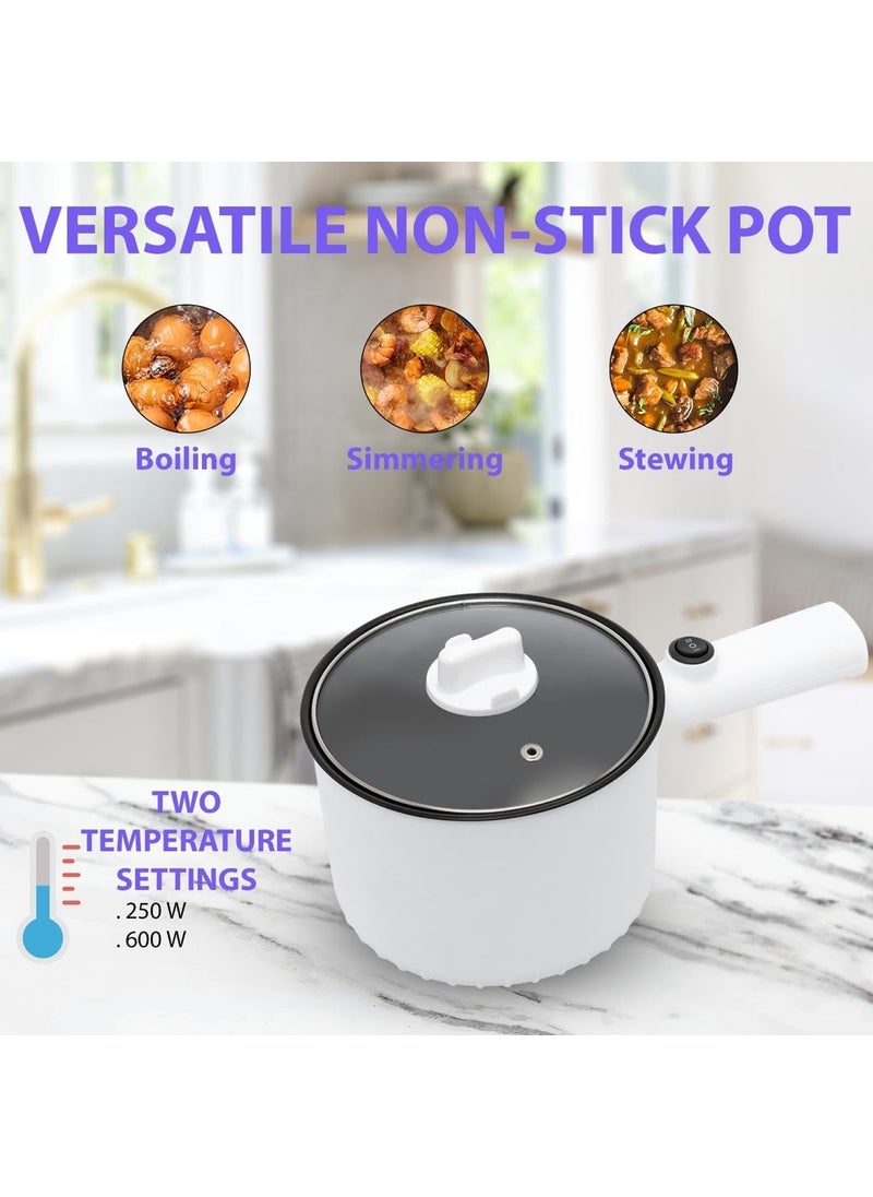 TONSYL Hot Pot Electric 18L Multifunctional Portable Pot for Cooking 600W Rapid Noodles Electric Pot NonStick Frying Pans for Steak Egg Ramen Oatmeal for Dorm Rooms Camping