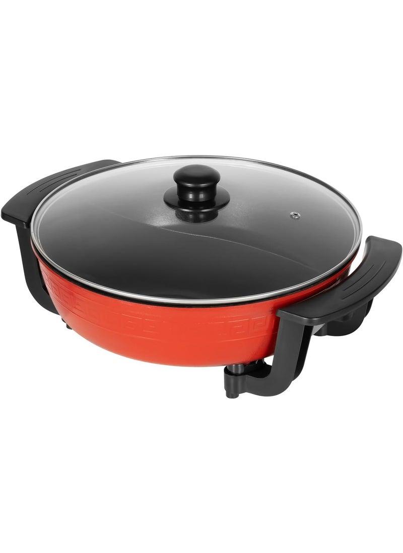 Jolfay Electric Hot Pot Stainless Steel Shabu Shabu Hot Pot with Divider Hot Pot Electric DoubleSided Stock Pot with Lid and Temperature Control Device heatproof