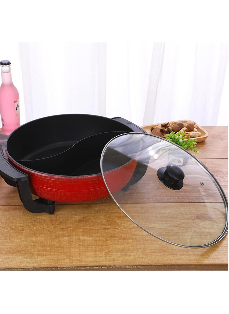 Olpad 6L Hot Pot Twin Cooking Pot Yin Yang Hotpot Multifunctional Pan Electric Induction Soup Pots Cooking Tool Kitchen Casserole NonStick Cooking Pot Japanese