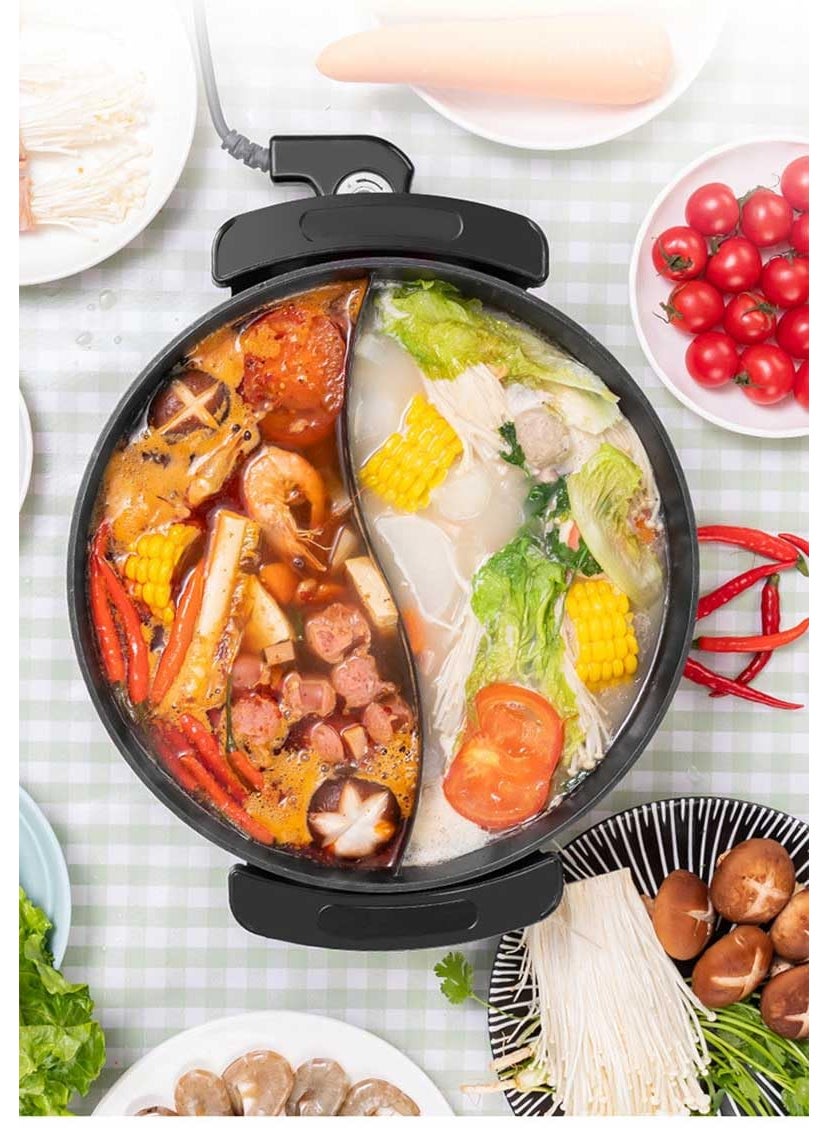 Olpad 6L Hot Pot Twin Cooking Pot Yin Yang Hotpot Multifunctional Pan Electric Induction Soup Pots Cooking Tool Kitchen Casserole NonStick Cooking Pot Japanese