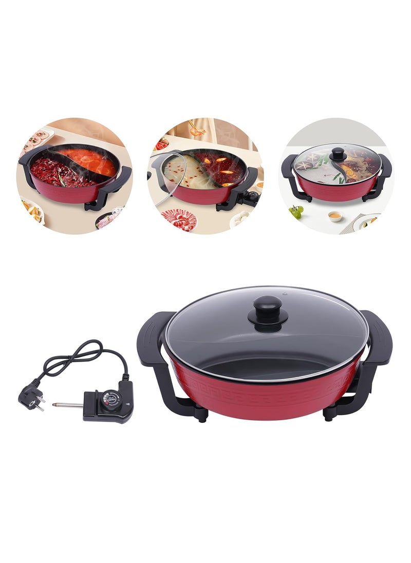 Olpad 6L Hot Pot Twin Cooking Pot Yin Yang Hotpot Multifunctional Pan Electric Induction Soup Pots Cooking Tool Kitchen Casserole NonStick Cooking Pot Japanese