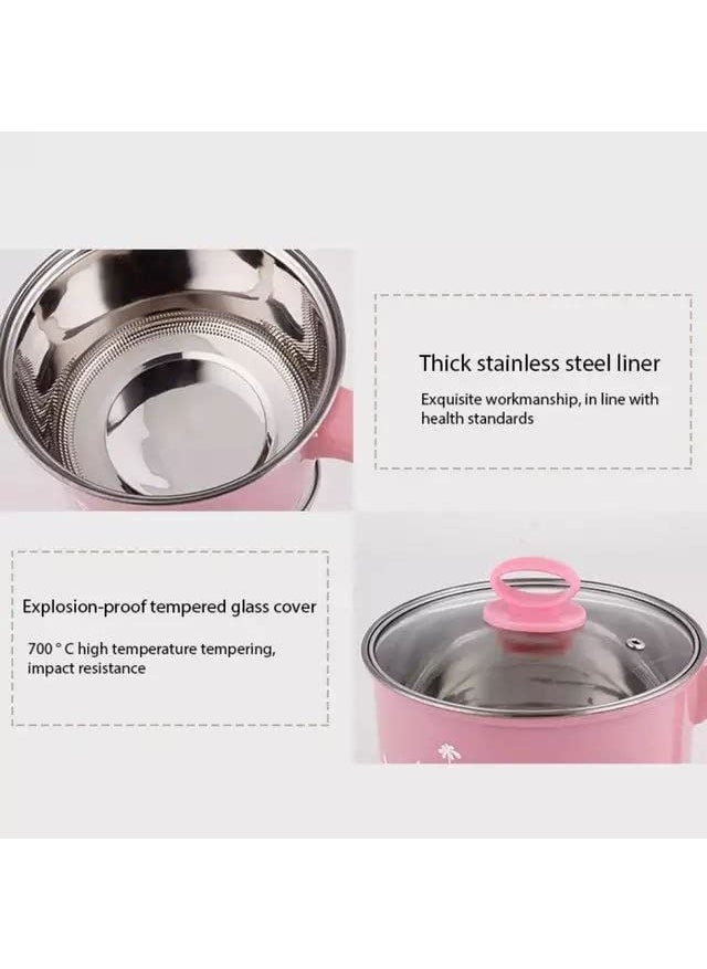 Smallcloud Electric 18 L Mini Cooker pot with plastic Steamer Concealed Base Cooking Noodle Maker Egg Boiler hot Pot Vegetable Rice Pasta Porridge for HomeOfficeTravel