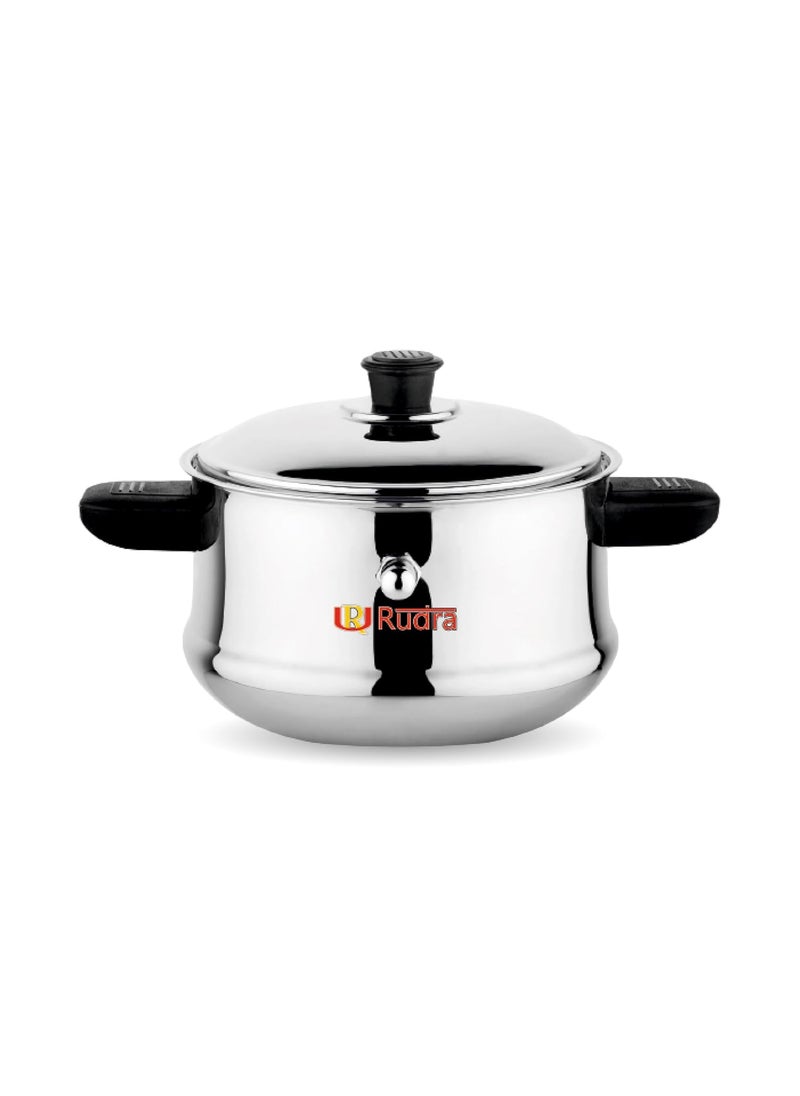 Rudra Stainless Steel Deluxe Milk Boiler3 Litre202 Grade SteelSpillProof DoubleWalledWhistle Indicator for Safe BoilingInduction Gas CompatiblePremium Mirror FinishMultipurpose Cooker