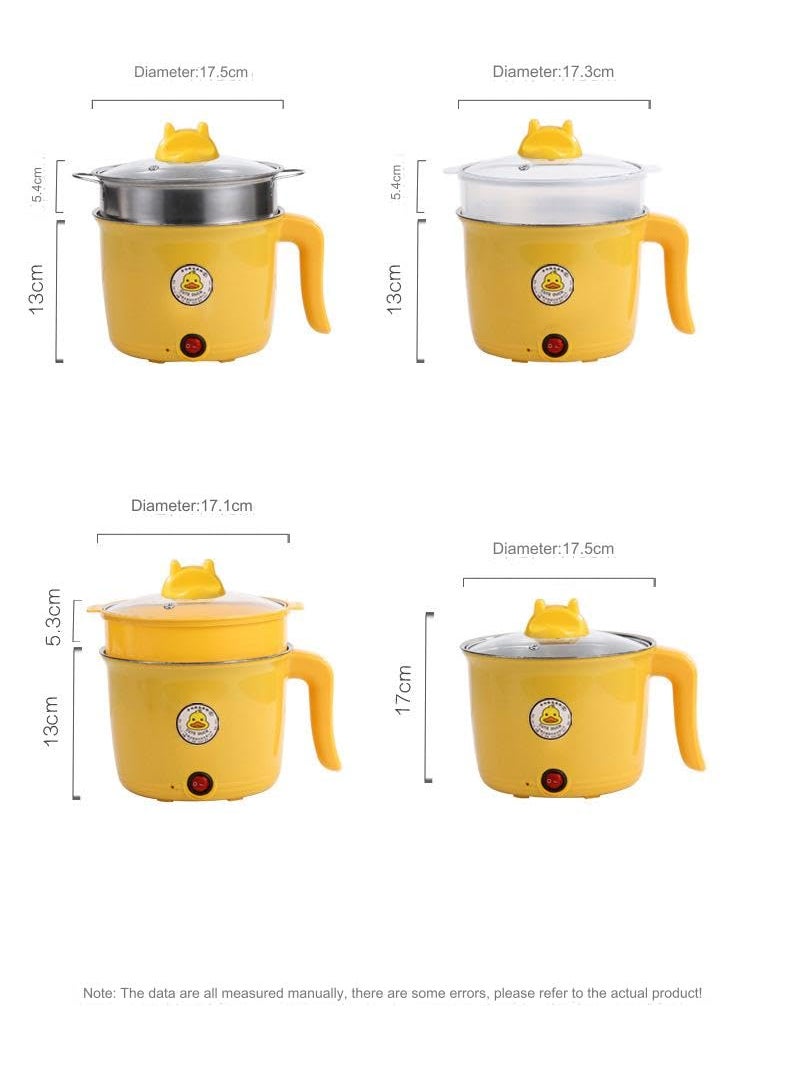 Electric Noodle PotElectric Hot PotRapid Noodles Cooker 18L Electric CookerMini Steamer with Steaming RackNonStick Casserole Suitable for NoodlesEggs Dumplings Soup Porridge