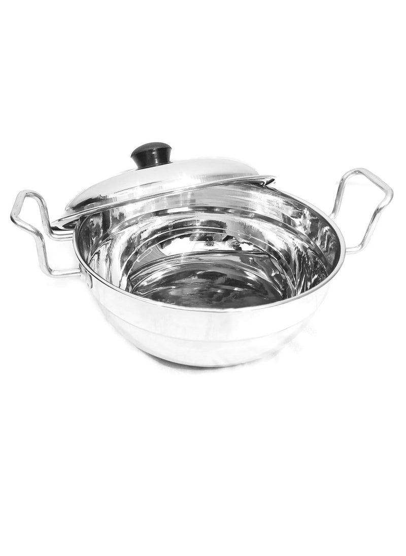 Omkar Enterprises Stainless Steel Sandwich Bottom Multi Kadai Idli Maker Medium Size