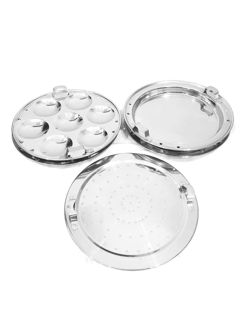 Omkar Enterprises Stainless Steel Sandwich Bottom Multi Kadai Idli Maker Big Size