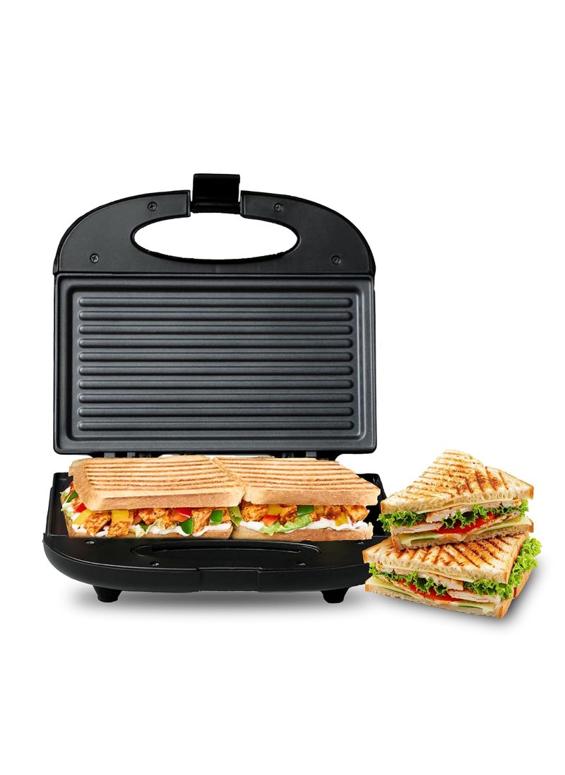 BLEQYS Grill 20 750 Watt Bread Sandwich Maker Makes 2 Sandwiches Nonstick Grill plates opens 105 For Snacks and Breakfast