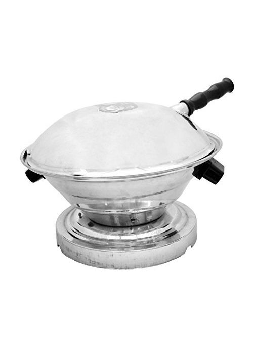 Taluka Aluminum Bati Maker and Tandoor Baking Oven 22 cm x 17 cm x 30 cm 1 Piece Silver