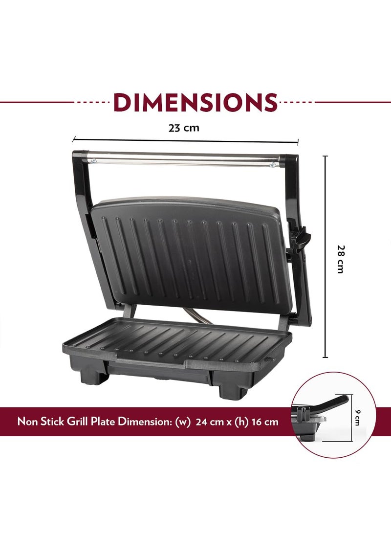 Borosil Elite Prime Grill 1000 Watt Sandwich Maker 2 Slice Automatic Grill Sandwich MakerNonstick Grill plates opens 105 BPA PTFE Free 2 Years Warranty