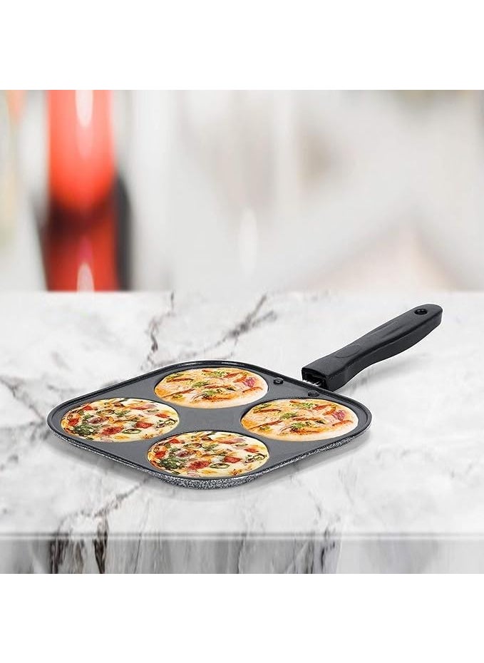 NonStick Aluminum Uttapam Grill Pan 4 Cavity Multi Snack Maker Uttapam Mini Crepe Pancake Maker Multi Color