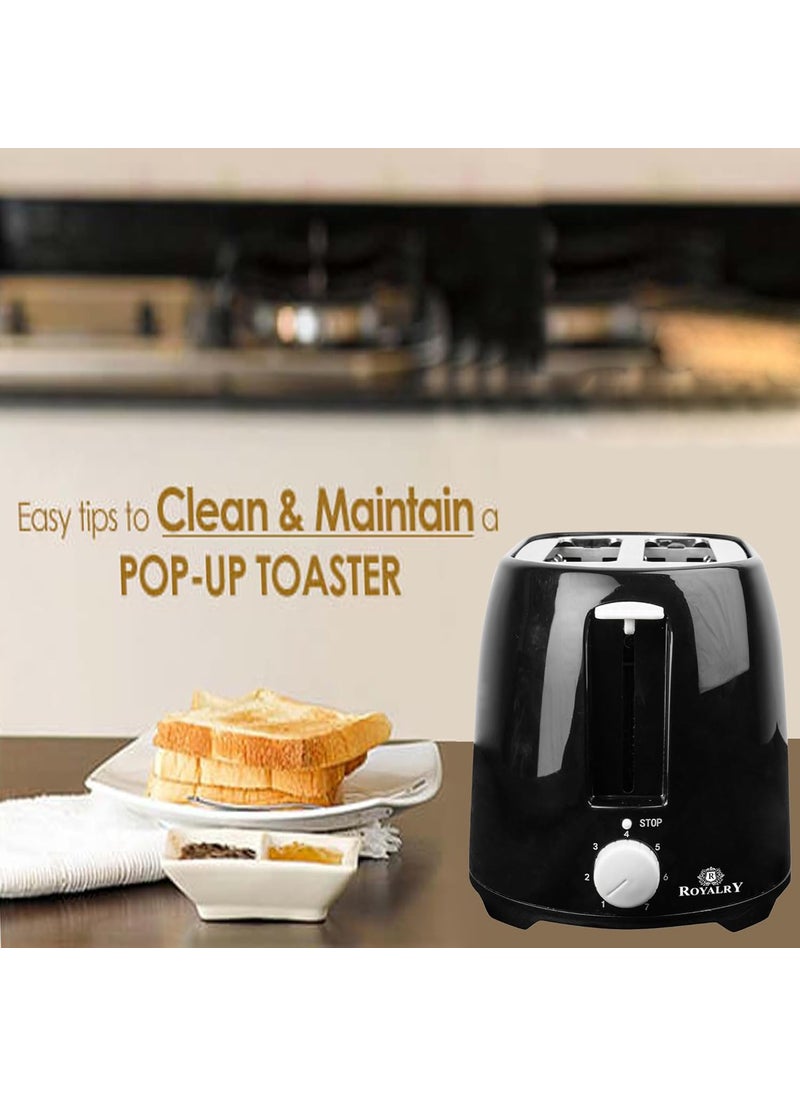 ROYALRY CRISP AUTOMATIC 750 W Pop Up Toaster Black