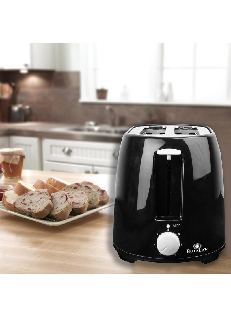 ROYALRY CRISP AUTOMATIC 750 W Pop Up Toaster Black