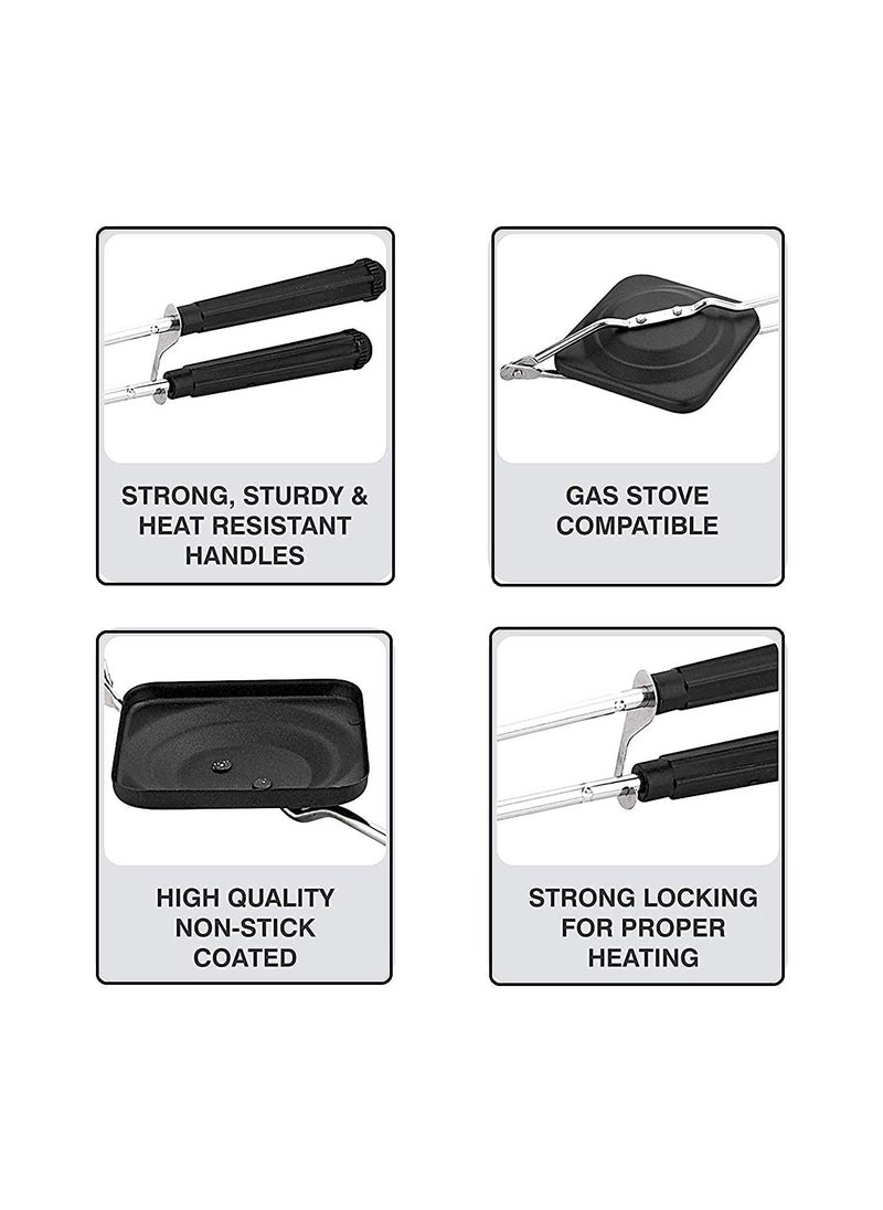 RBGIIT NonStick Aluminium Grill Sandwich ToasterSandwich MakerGas ToasterGas GrillerGrillerBread GrillerInstant Toaster Maker Toast Grill Black