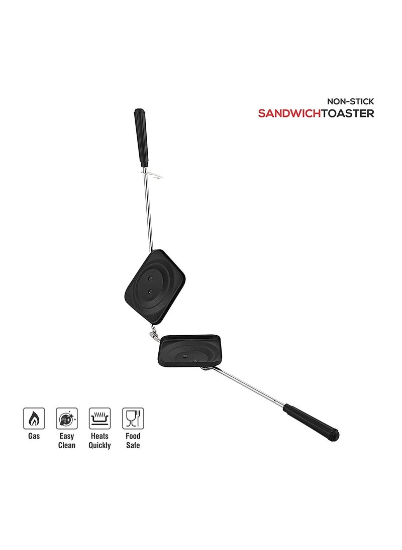 RBGIIT NonStick Aluminium Grill Sandwich ToasterSandwich MakerGas ToasterGas GrillerGrillerBread GrillerInstant Toaster Maker Toast Grill Black