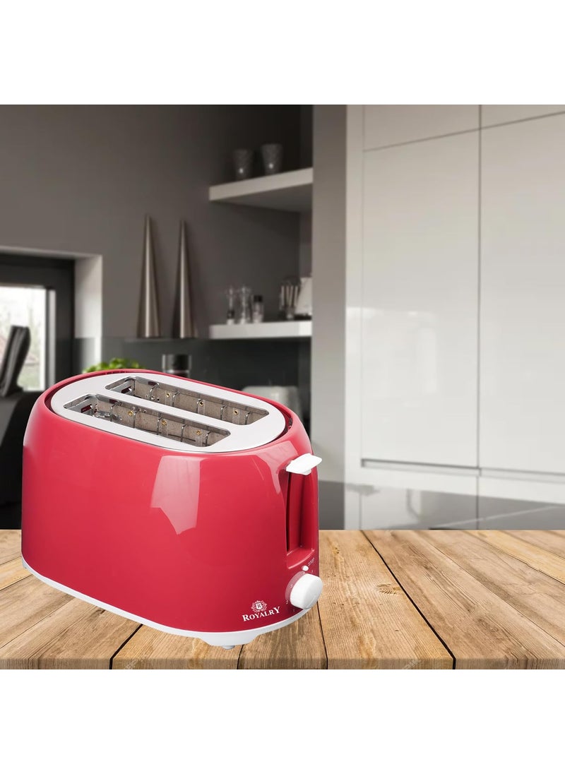 ROYALRY CRISP AUTOMATIC 750 W Pop Up Toaster Red