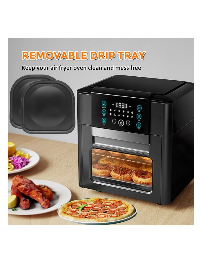 Air Fryer Drip Pan for PowerXL Air Fryers, 2 PCS Premium Air Fryer Drip Tray Replacement Parts for PowerXL Vortex 6QT 10QT Air Fryer Pro Plus, Nonstick, Dishwasher Safe, Black