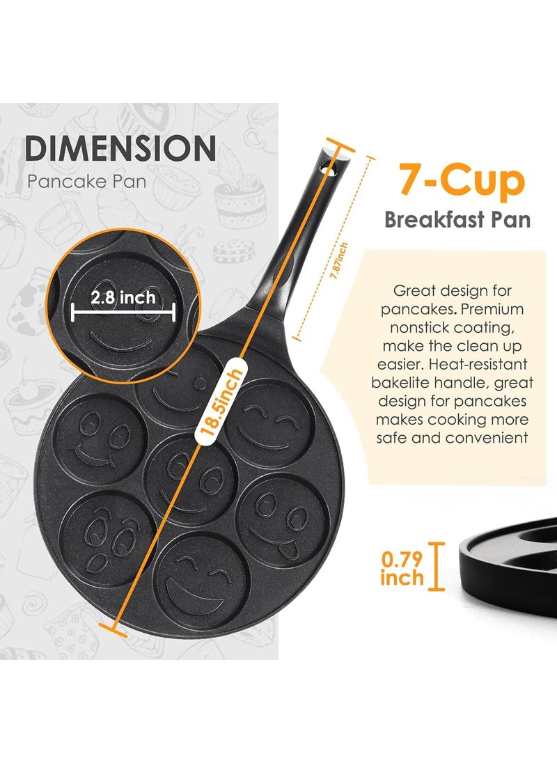 XENON VENTURE Pancake Pan Maker Nonstick Egg Cooker Skillet for Omelets Pancakes Cookies Burgers Breakfast Pan 1PCS Black