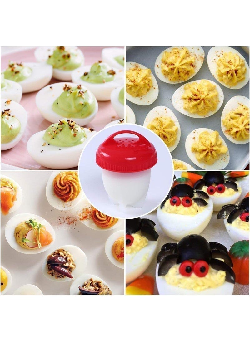 NY Enterprise Silicone Egg Cooker Without Shell Easy Eggs Non Stick Silicone Boiled Steamer Eggies Maker Egg Cooker BPA Free NonStick Eggs Poacher 6 Pack