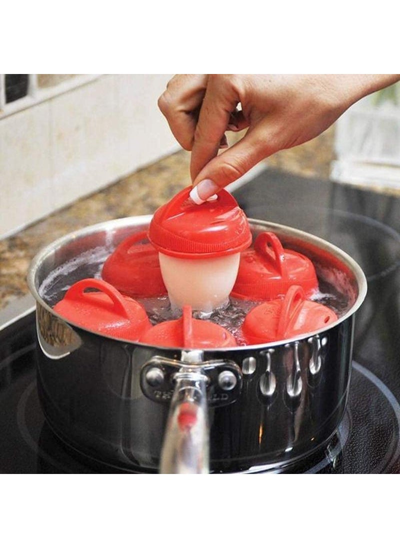 NY Enterprise Silicone Egg Cooker Without Shell Easy Eggs Non Stick Silicone Boiled Steamer Eggies Maker Egg Cooker BPA Free NonStick Eggs Poacher 6 Pack