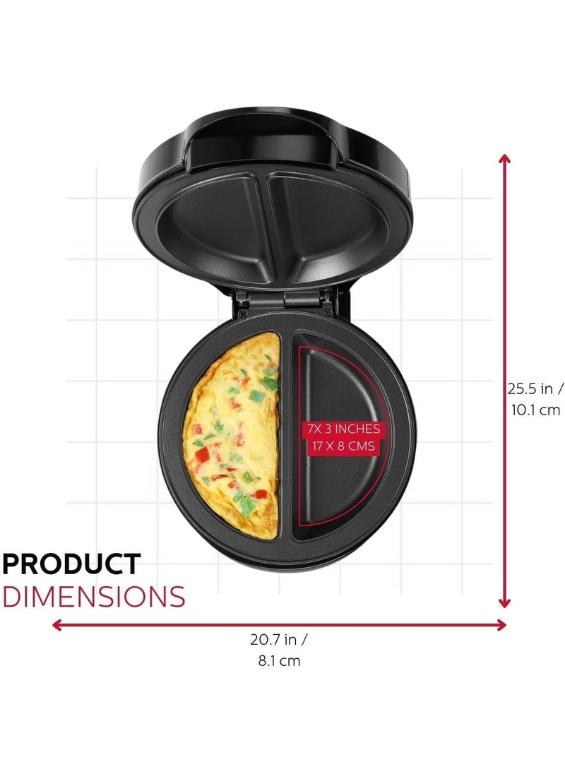 NEXXON Electric Omelette Maker NonStick Automatic Omelet Maker Dual Section Egg Cooker Machine for Quick Easy Breakfast Compact Portable Kitchen Appliance Best Omelette Maker
